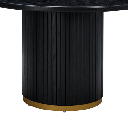 Opal Black Oak Round Dining Table