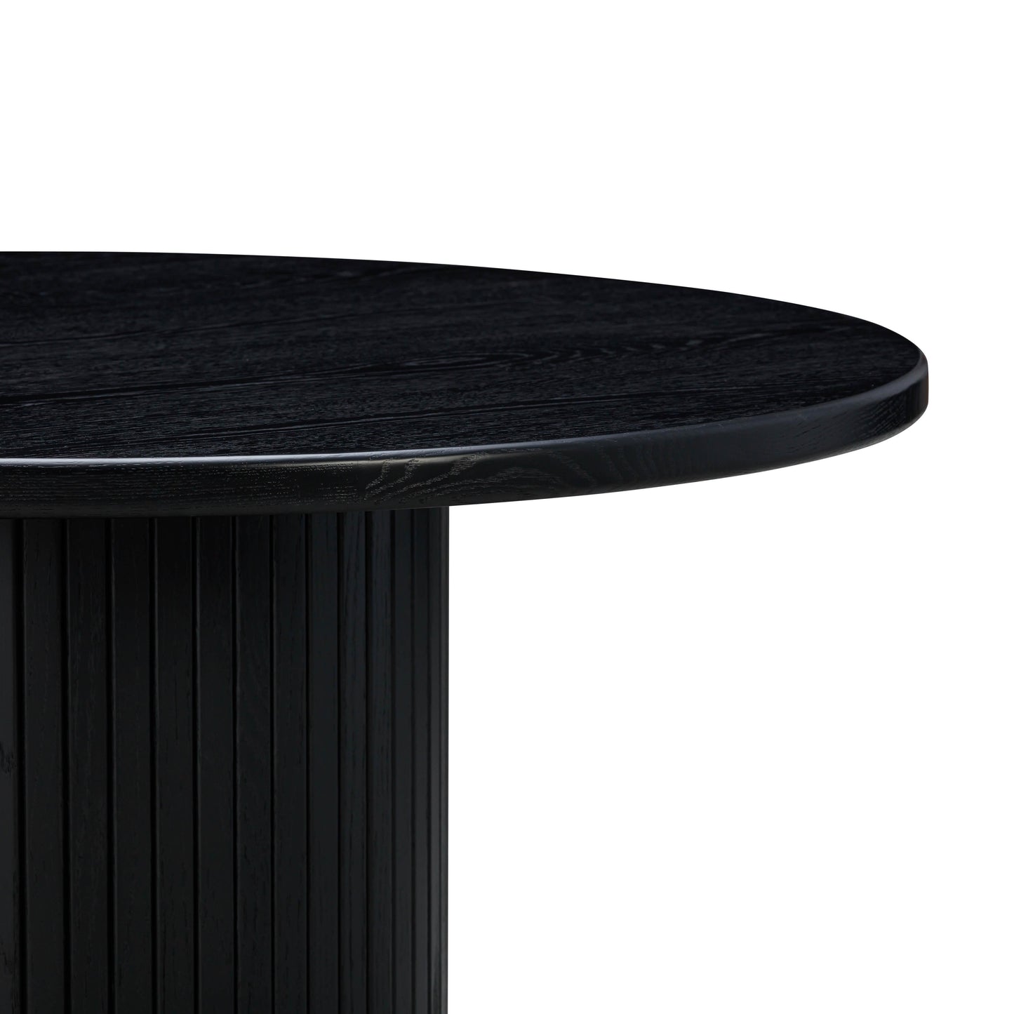 opal black oak round dining table