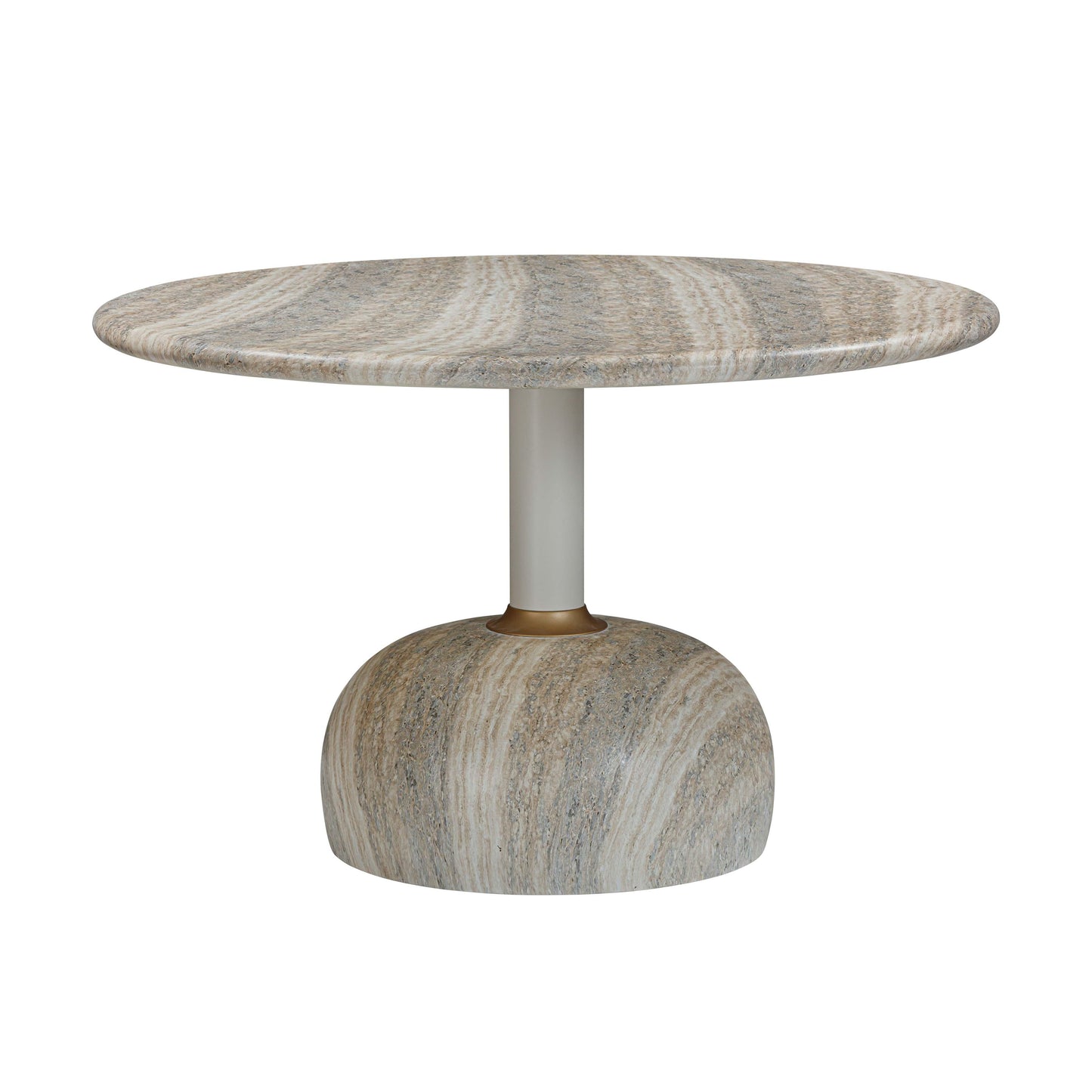 mata concrete faux travertine 48" round dining table