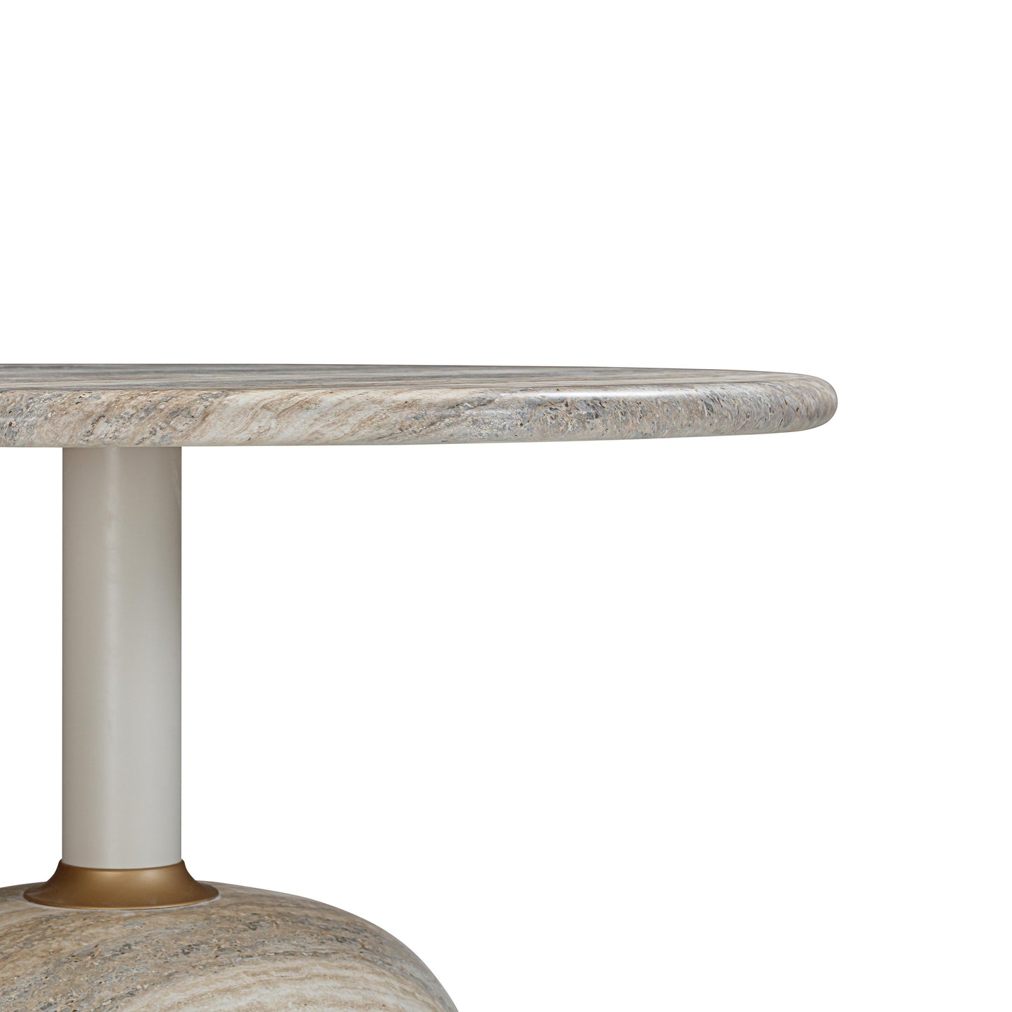 mata concrete faux travertine 48" round dining table