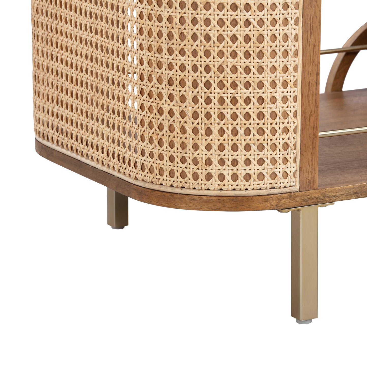 lauren natural rattan bar cart