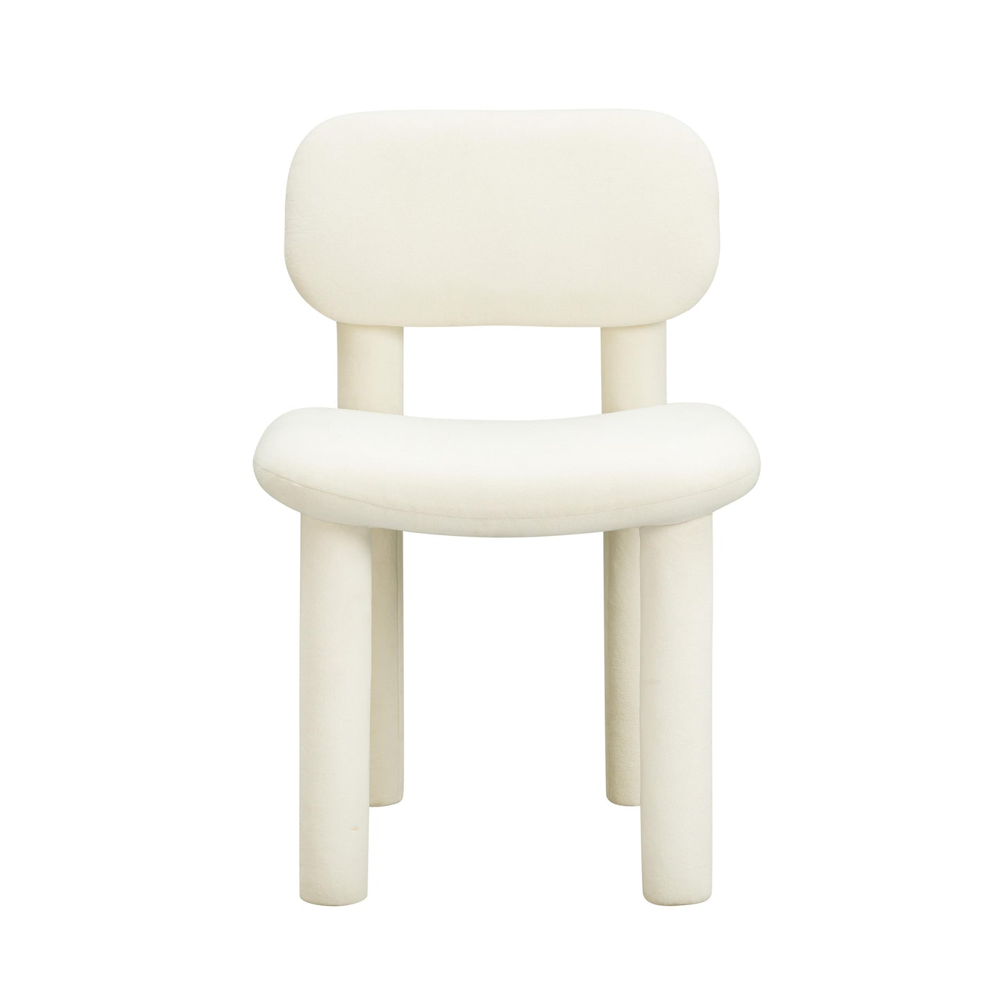 cave ivory white velvet dining chair