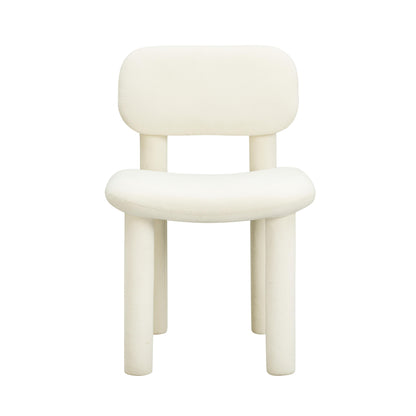 Cave Ivory White Velvet Dining Chair