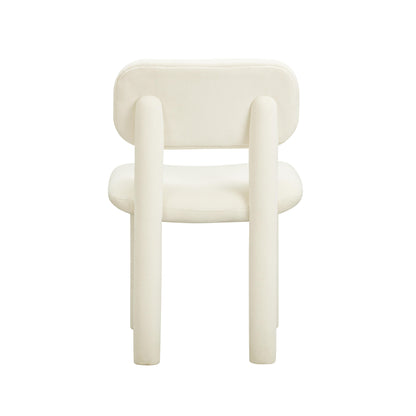 Cave Ivory White Velvet Dining Chair