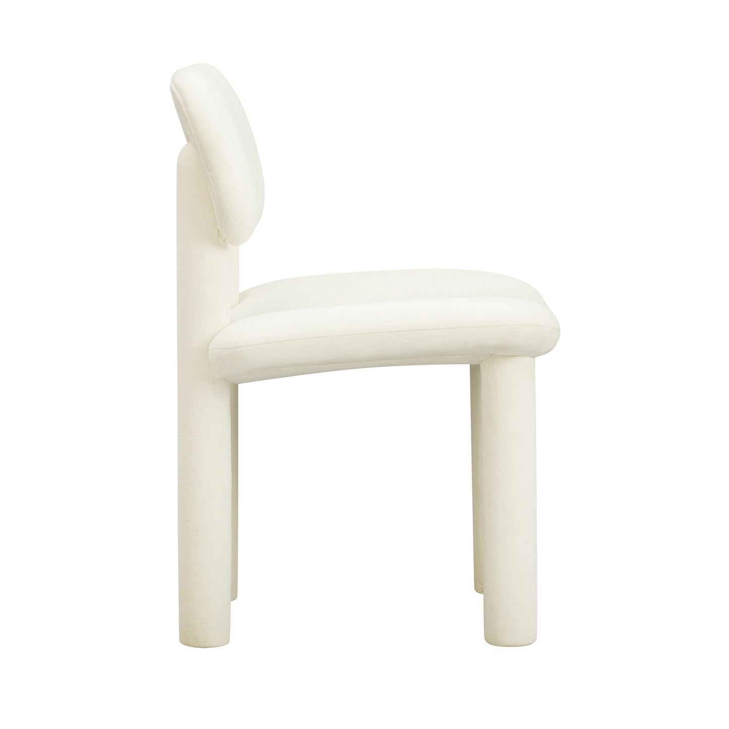 cave ivory white velvet dining chair