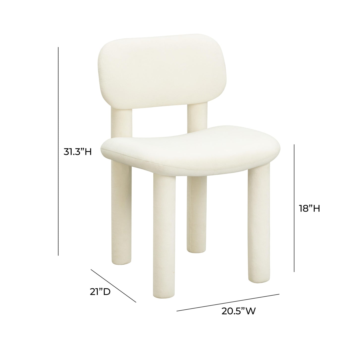 cave ivory white velvet dining chair