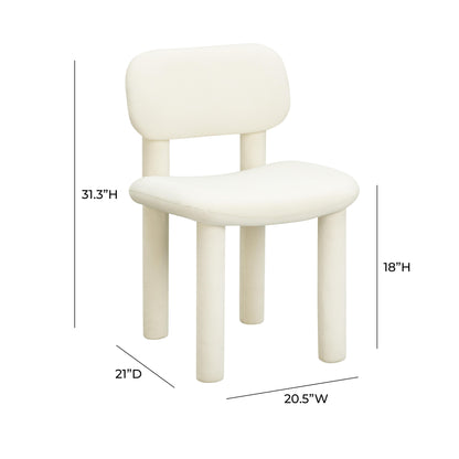 Cave Ivory White Velvet Dining Chair