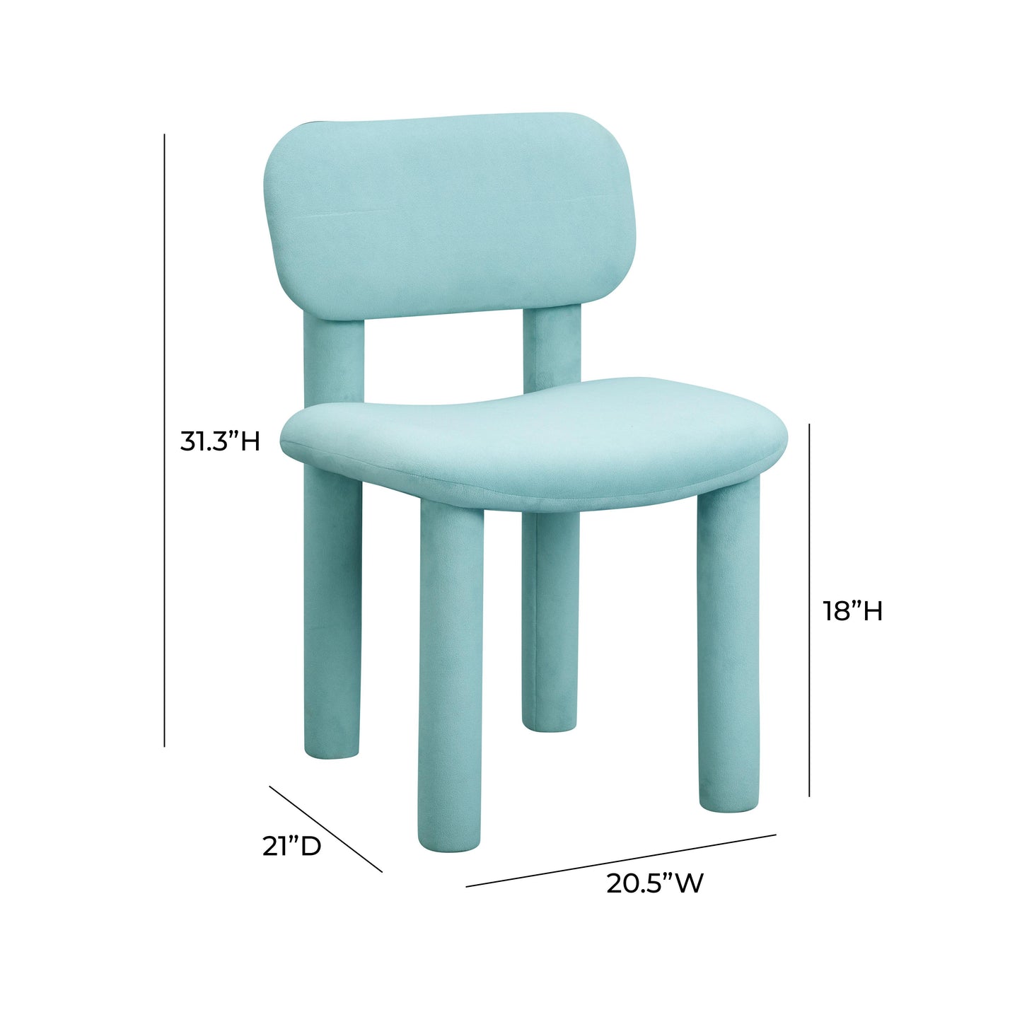 cave pale blue velvet dining chair