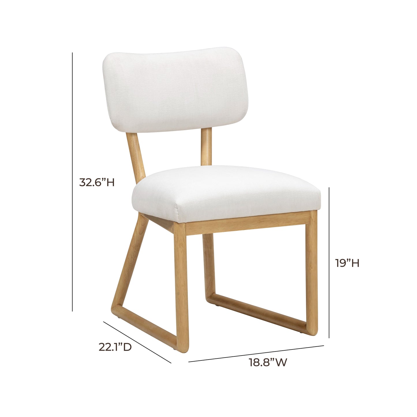 tarra cream performance upcycled fabric dining chair