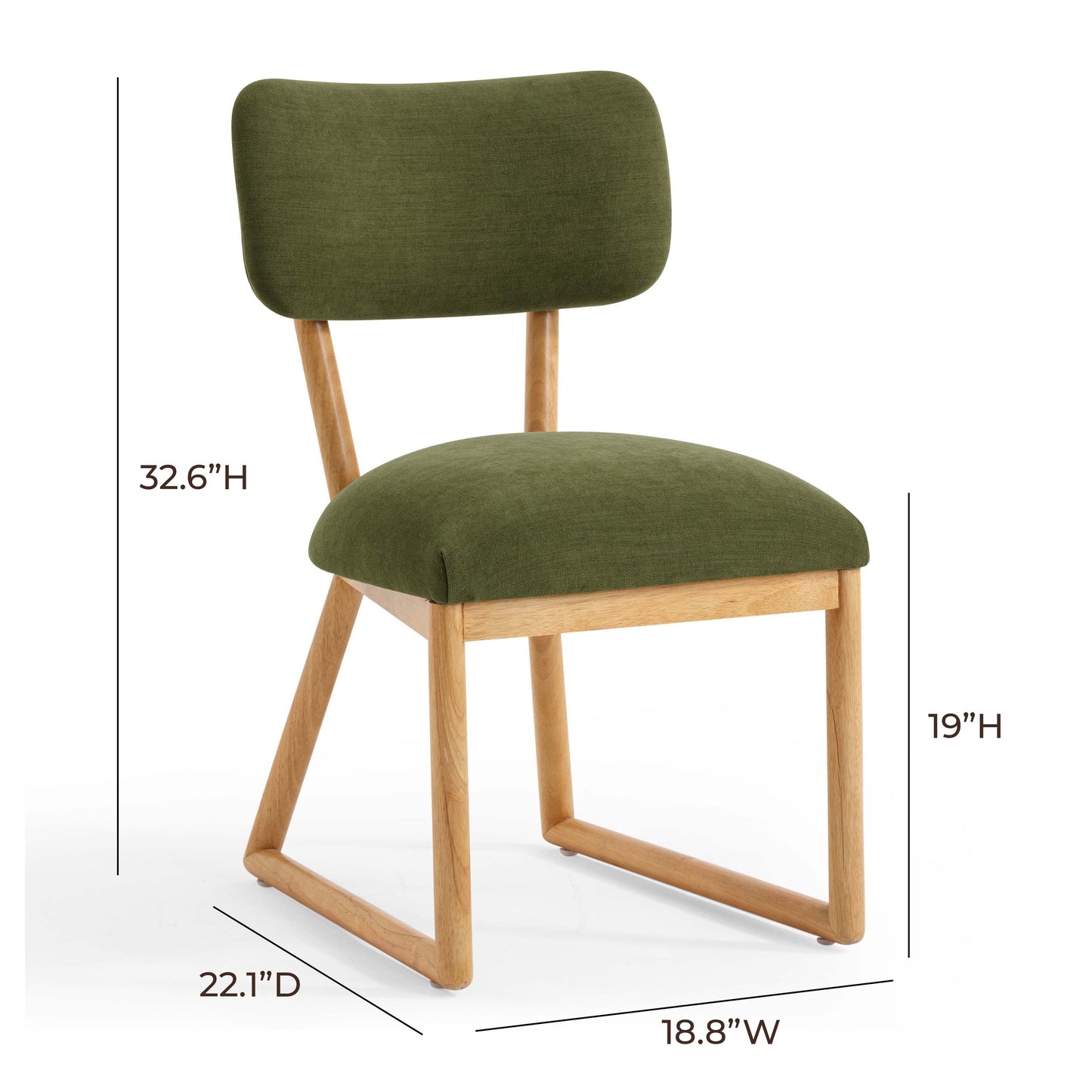 tarra green performance upcycled fabric dining chair