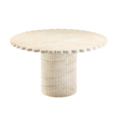 Estelle Capri 54" Washed Faux Travertine Finish Indoor/Outdoor Round Dining Table - image 3