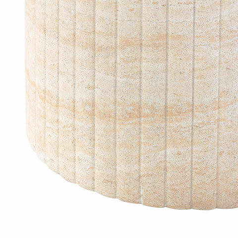 Estelle Capri 54" Washed Faux Travertine Finish Indoor/Outdoor Round Dining Table - image 5