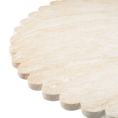Estelle Capri 54" Washed Faux Travertine Finish Indoor/Outdoor Round Dining Table - image 6
