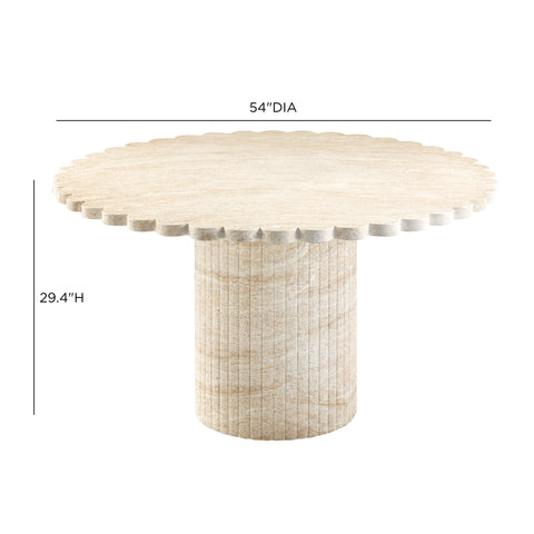 Estelle Capri 54" Washed Faux Travertine Finish Indoor/Outdoor Round Dining Table - image 7