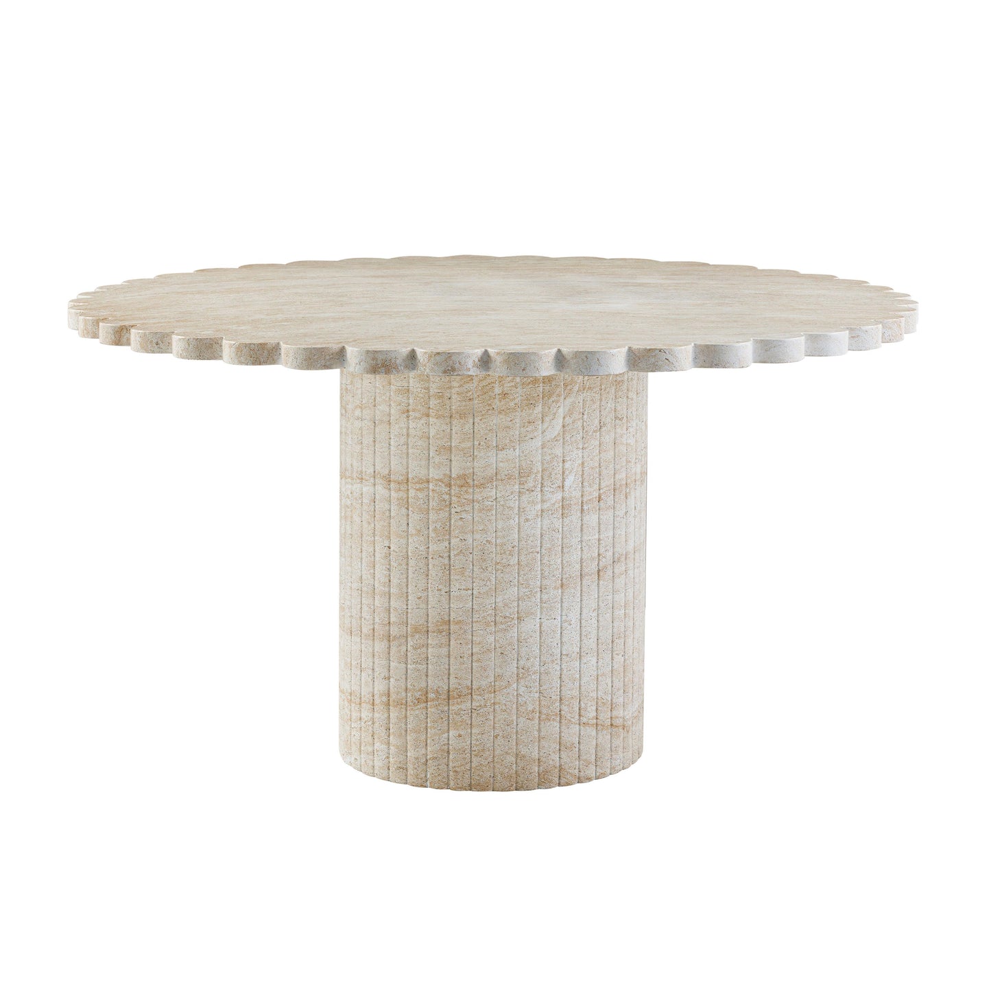 tempo washed travertine finish indoor / outdoor 54" round dining table