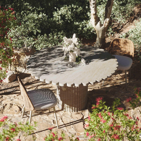 Estelle Capri 54" Washed Faux Travertine Finish Indoor/Outdoor Round Dining Table - image 2