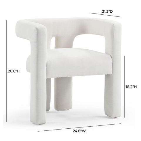 Florence StClair Bone White Upcycled Performance Fabric Accent Chair - image 7