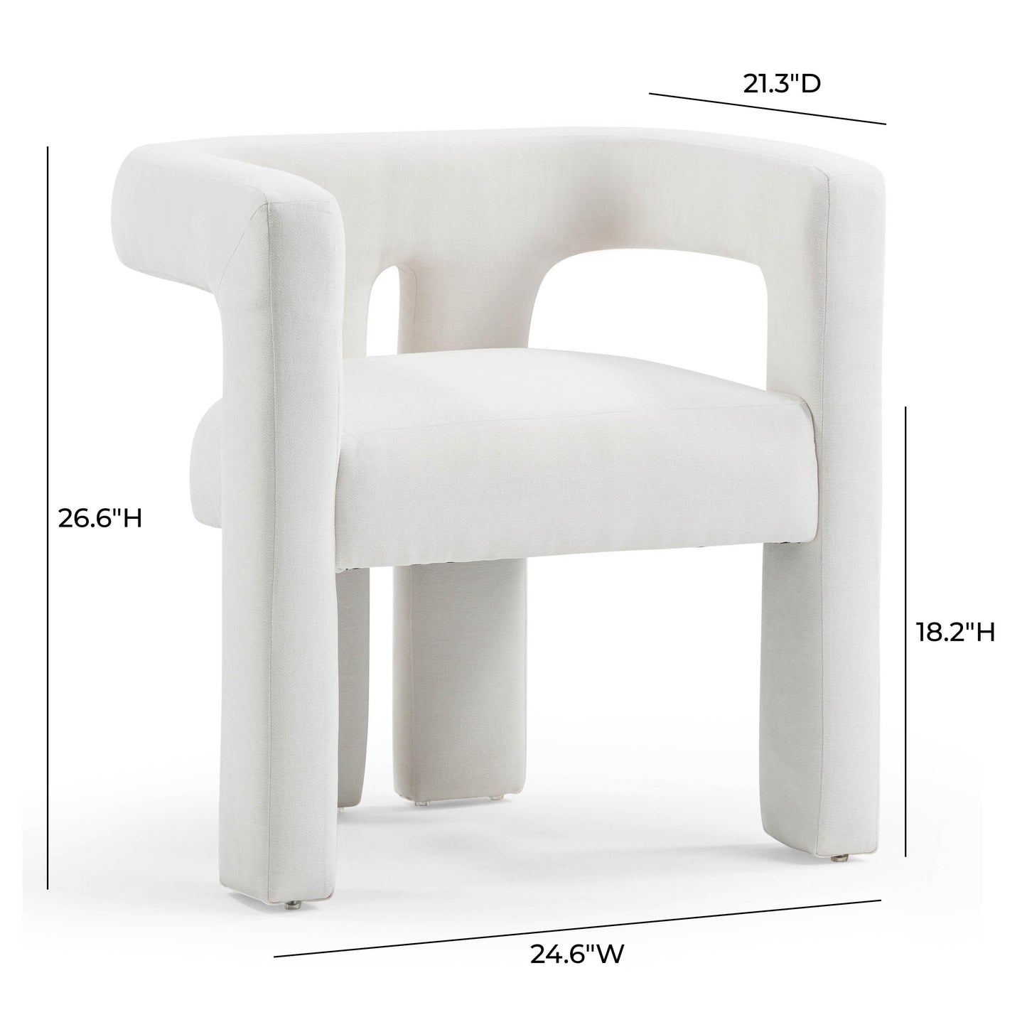 spara bone white recycled fabric chair