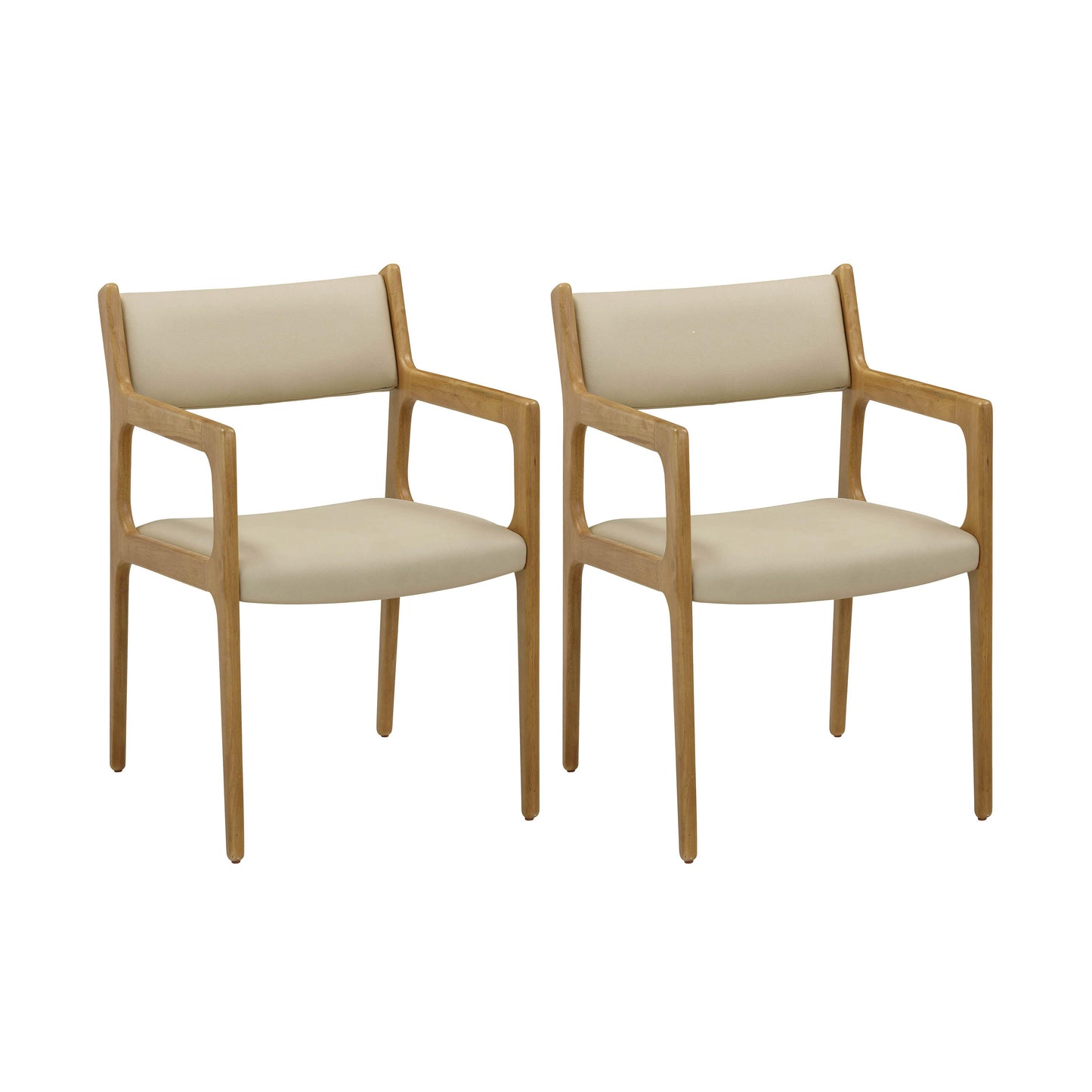 marla cream performance vegan leather dining chair - set of 2