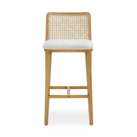 Celeste Laurent Performance Tweed and Rattan Counter Stool - image 3