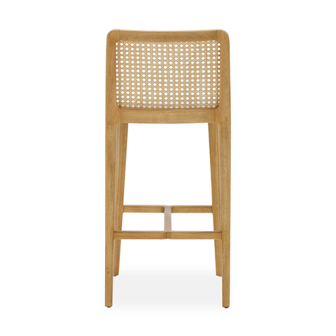 Celeste Laurent Performance Tweed and Rattan Counter Stool - image 5