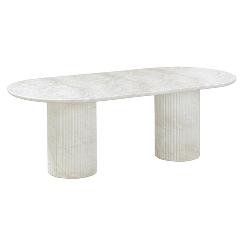 Colette Castaigne 86" Concrete Patterned Indoor/Outdoor Oval Dining Table - image 1