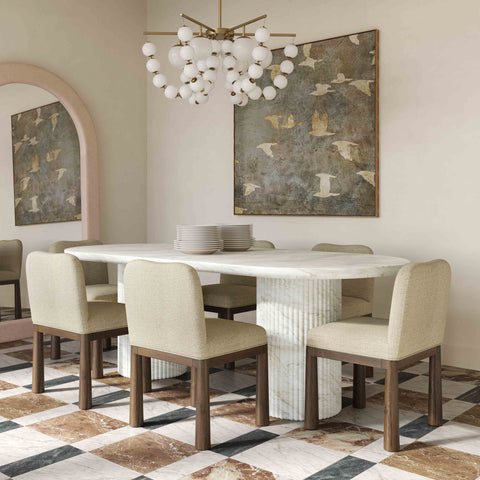 Colette Castaigne 86" Concrete Patterned Indoor/Outdoor Oval Dining Table - image 2
