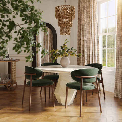 Noemie Fontaine 48" Faux Marble Indoor/Outdoor Round Dining Table - image 2