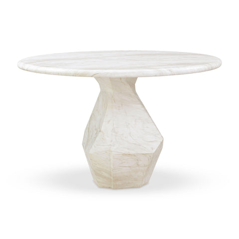 Noemie Fontaine 48" Faux Marble Indoor/Outdoor Round Dining Table - image 3