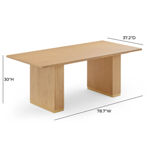 Isabelle Chantilly 79" Natural Oak Wood Rectangular Dining Table - image 6