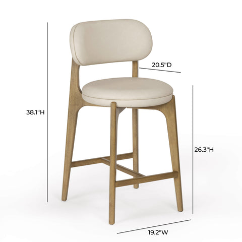 Sabine Castaigne Cream Performance Vegan Leather Counter Stool - image 6