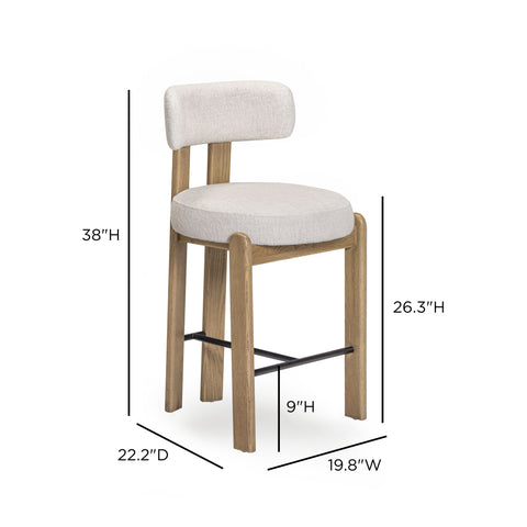 Lucienne Provence Cream Performance Fabric Counter Stool - image 7