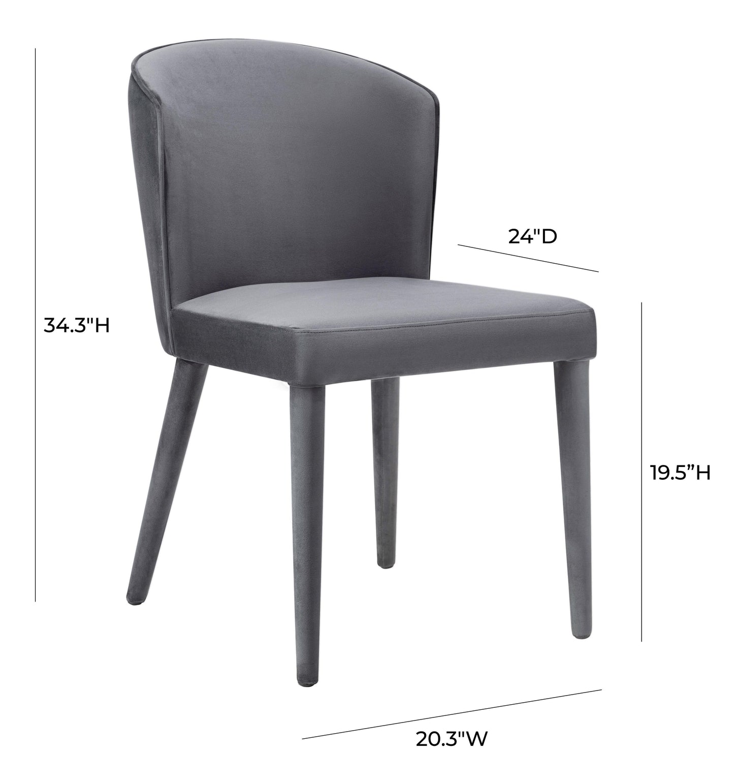 nirsa grey velvet chair