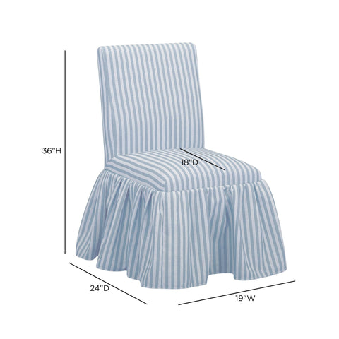 Colette Laurent Striped Performance Linen Skirted Dining Chair - image 6