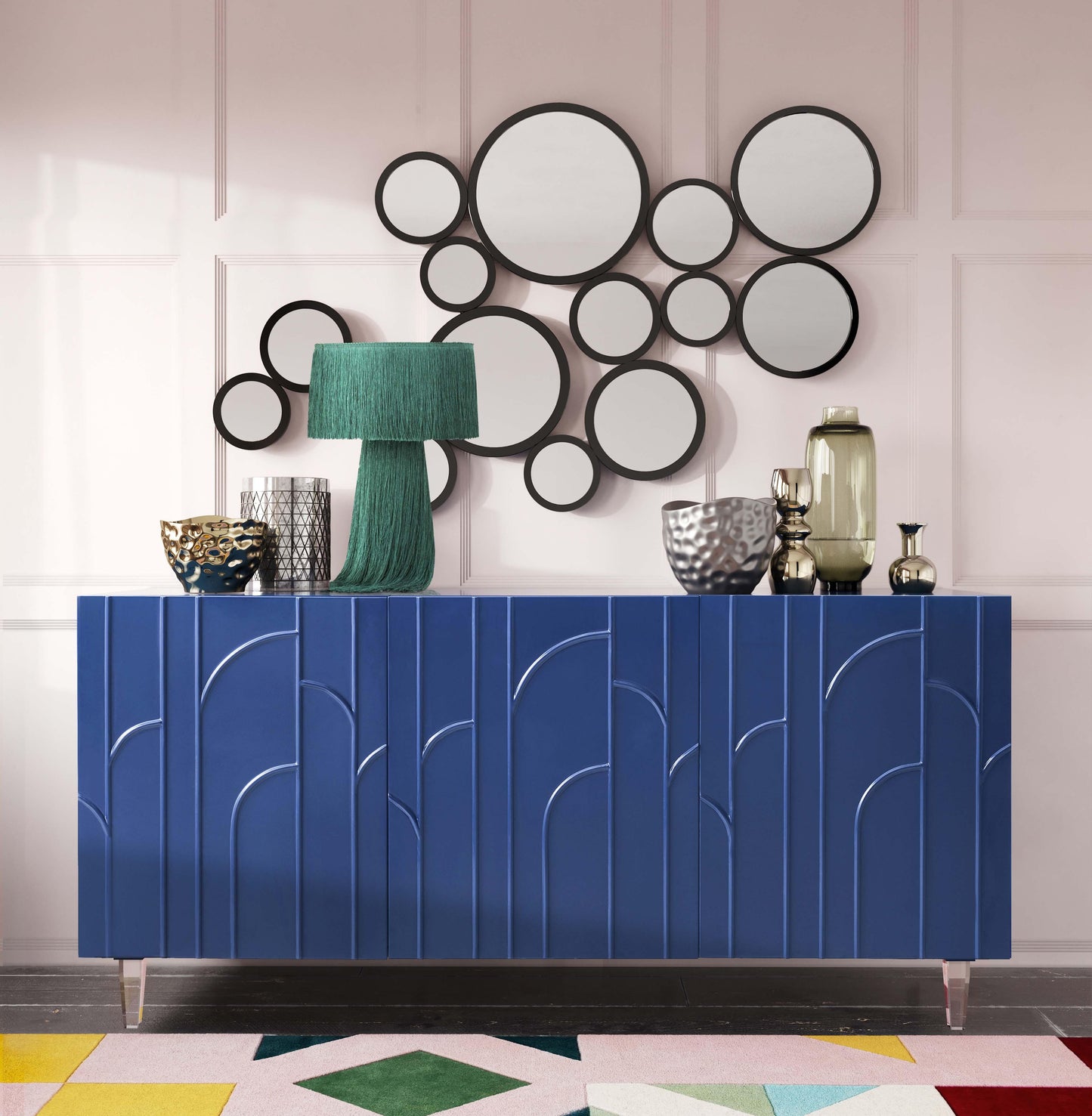 amalfi blue lacquer buffet