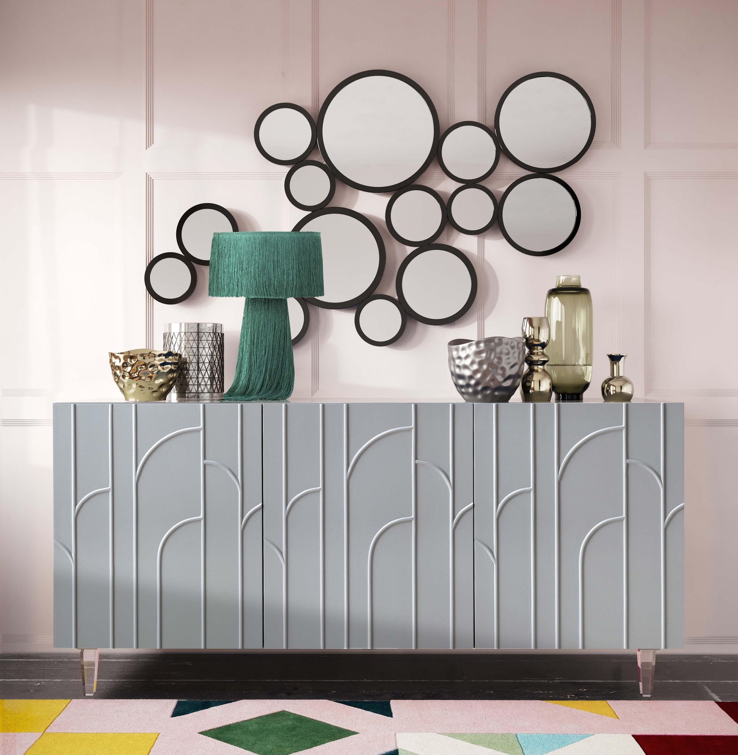 amalfi grey lacquer buffet