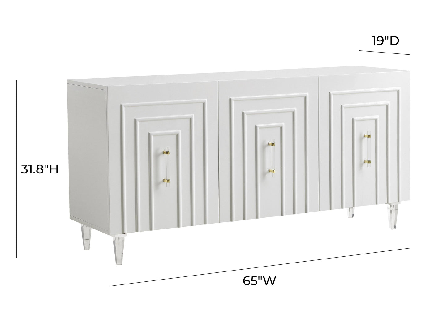 roanoke white lacquer buffet