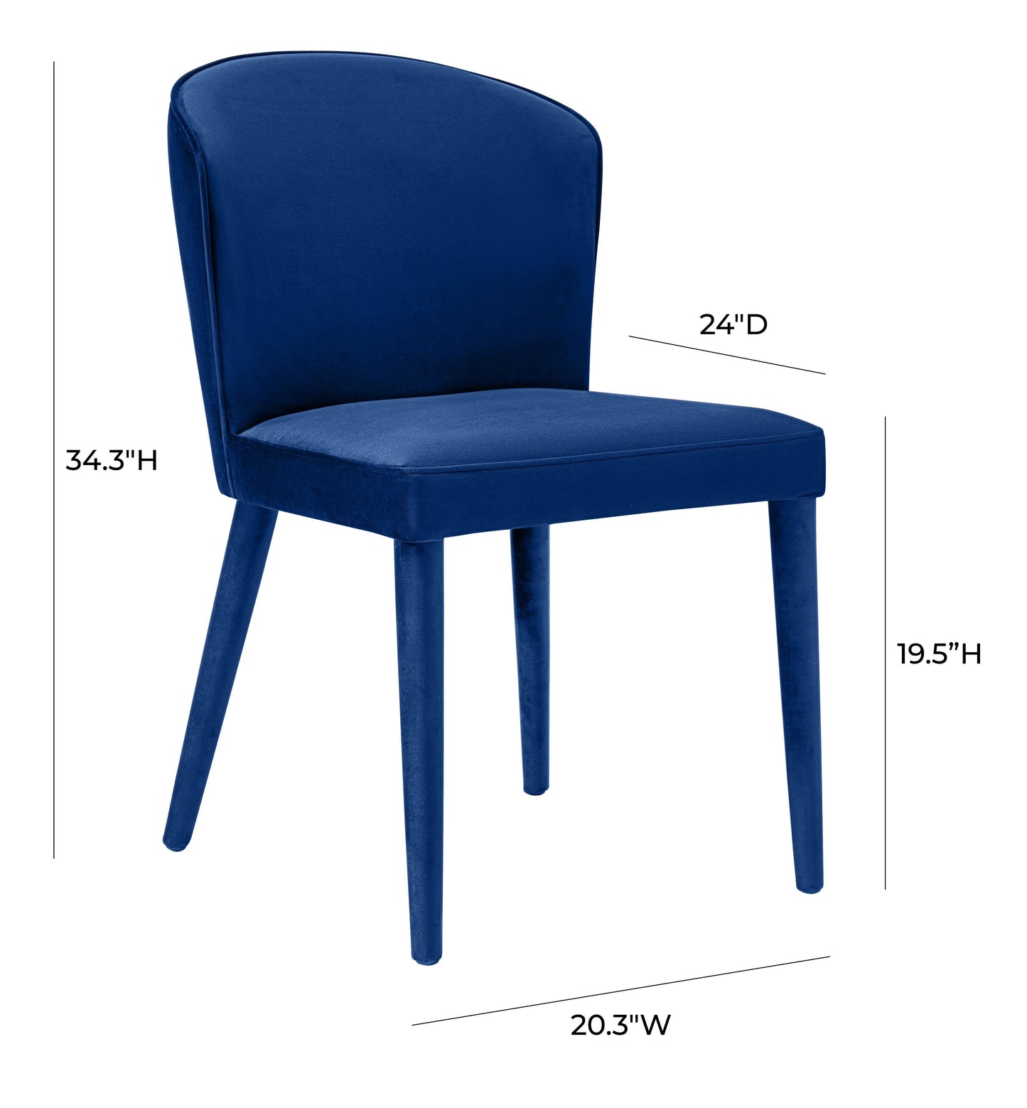 nirsa navy velvet chair