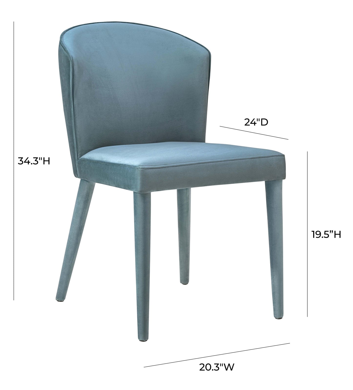 nirsa sea blue velvet chair