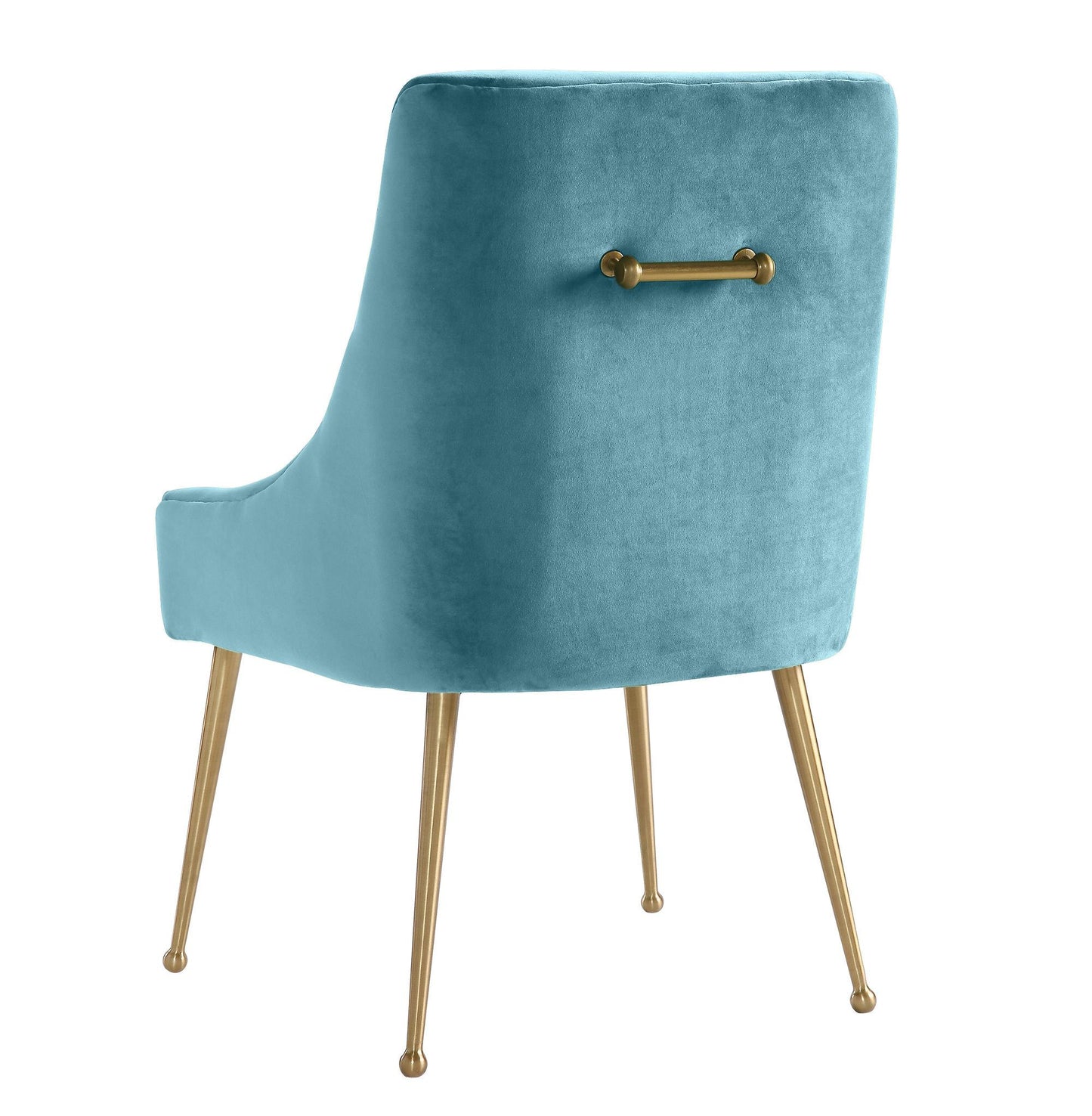 lyrical sea blue velvet side chair