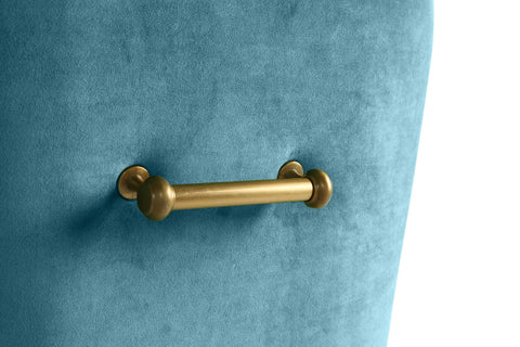 Lyrical Sea Blue Velvet Side Chair