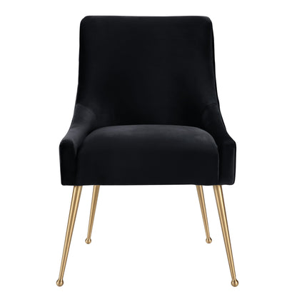 Lyrical Black Velvet Side Chair