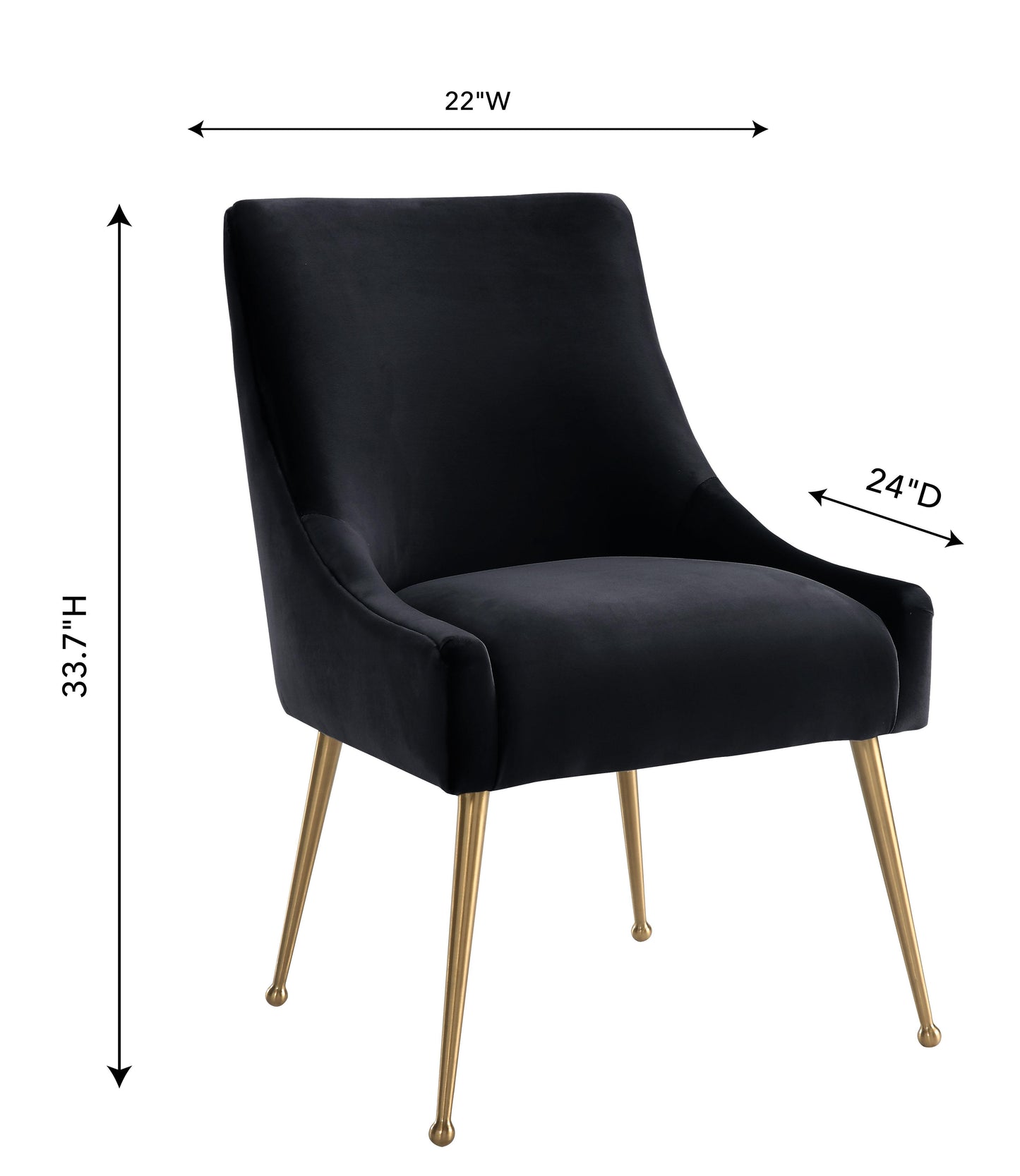 lyrical black velvet side chair