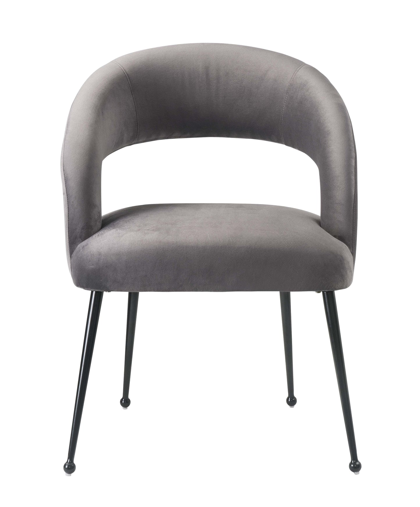 emmet grey velvet dining chair