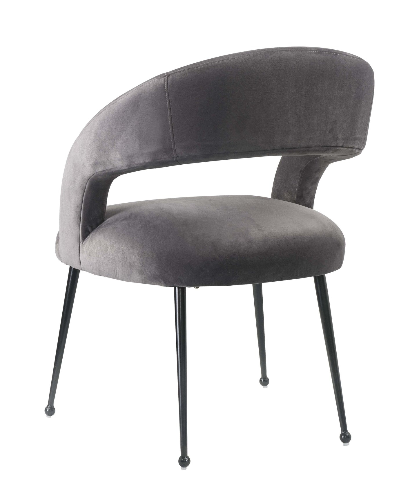 emmet grey velvet dining chair