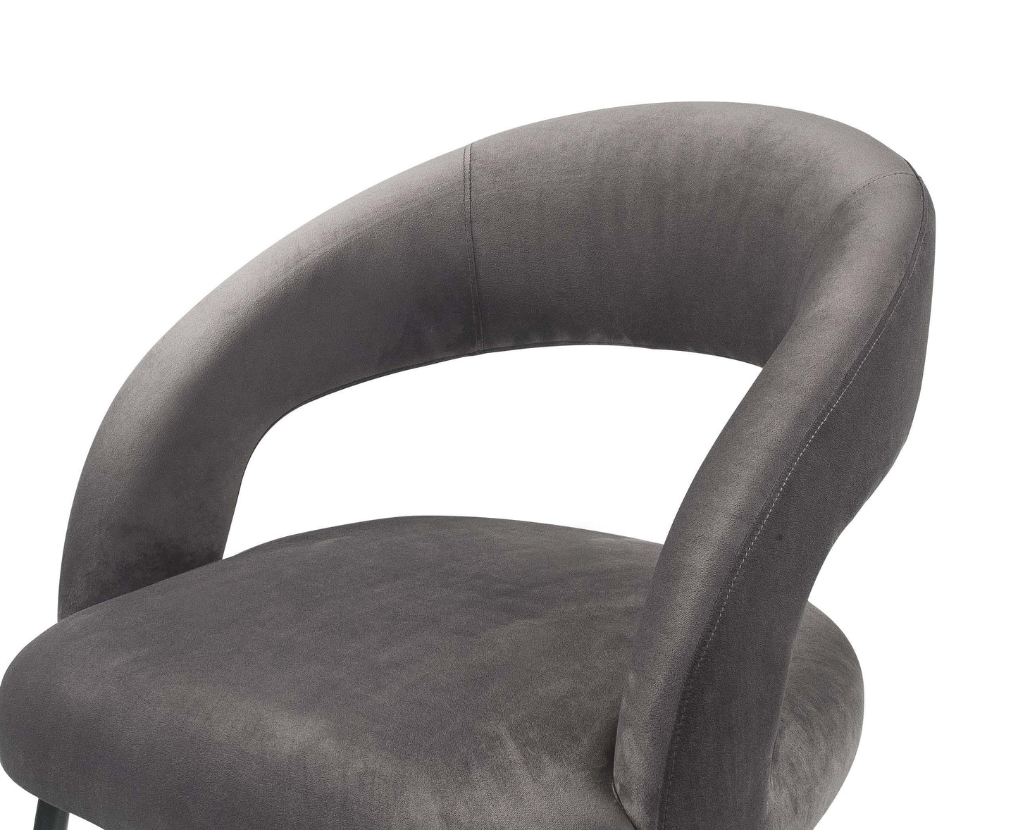 emmet grey velvet dining chair