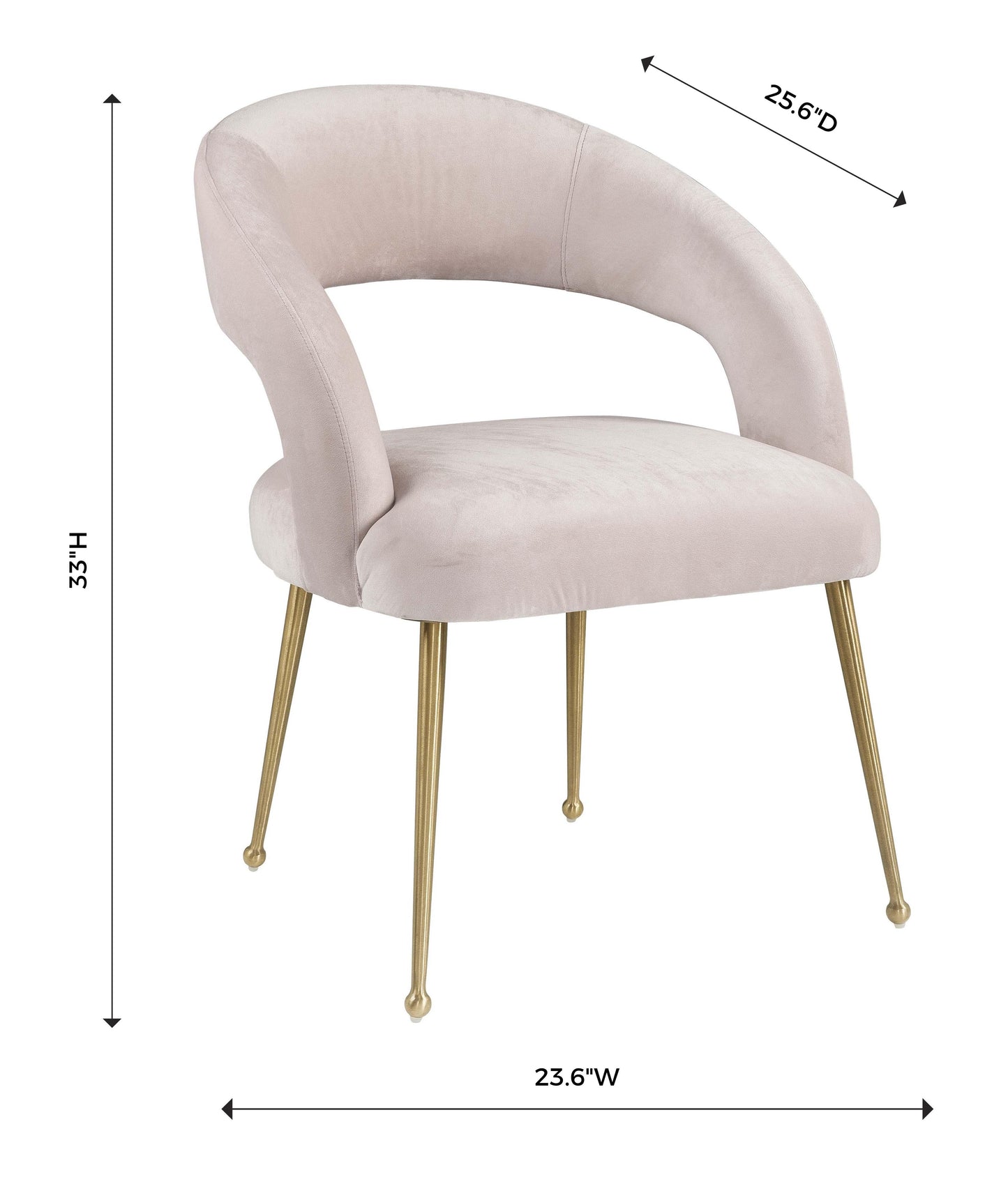 emmet blush velvet dining chair