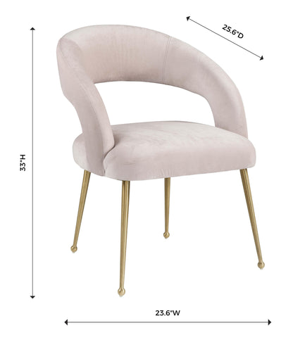 Emmet Blush Velvet Dining Chair