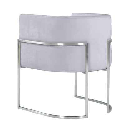 Hudson Grey Velvet Dining Chair with Silver Leg