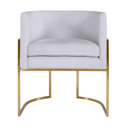 Hudson Grey Velvet Dining Chair with Gold Leg